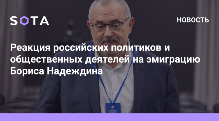 Реакция российских политиков и общественных деятелей на эмиграцию Бориса Надеждина